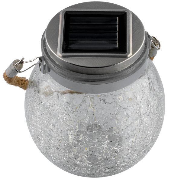 Garden Line Solární LED lampa Solik 12x14,5 cm čirá/teplá bílá