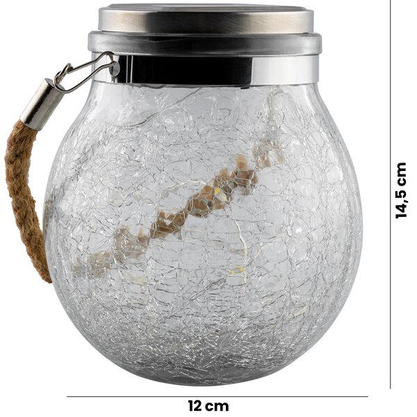 Garden Line Solární LED lampa Solik 12x14,5 cm čirá/teplá bílá