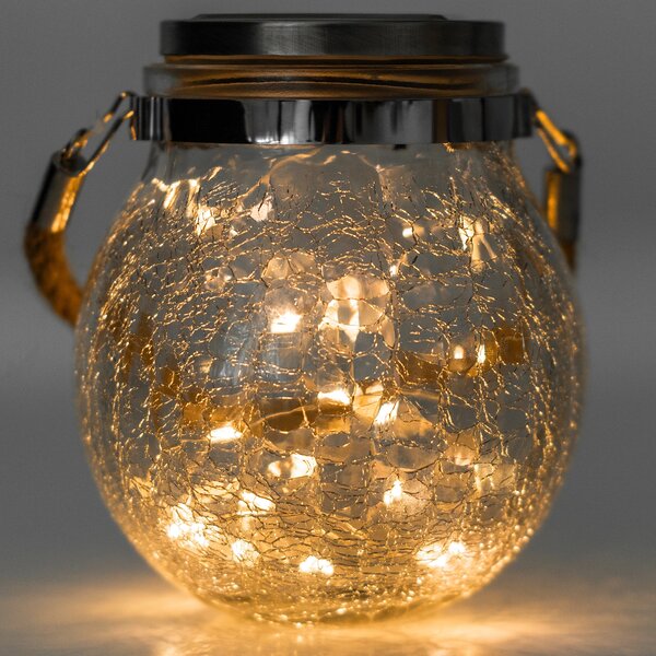 Garden Line Solární LED lampa Solik 12x14,5 cm čirá/teplá bílá