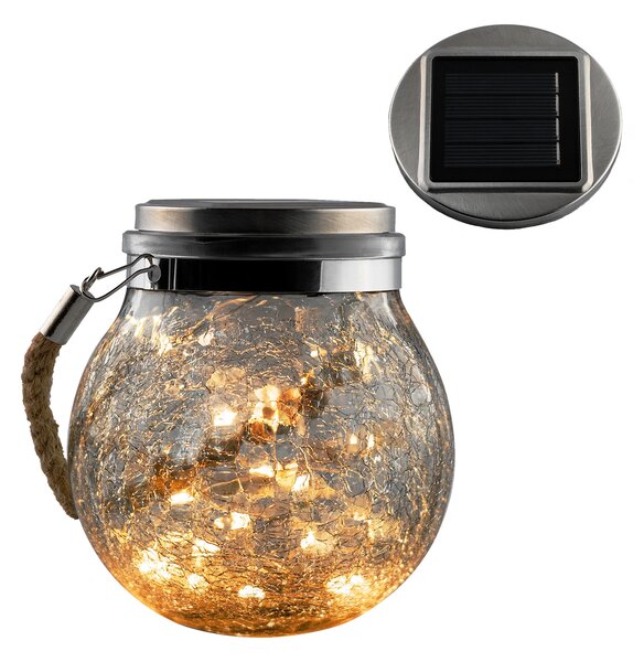 Garden Line Solární LED lampa Solik 12x14,5 cm čirá/teplá bílá