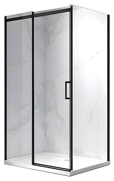 BPS-koupelny Obdélníkový sprchový kout SK-KZ22A 100x80 černý/transparent - bez vaničky