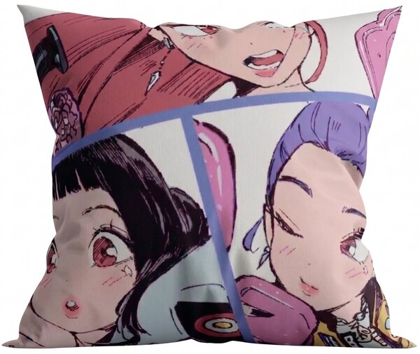 Polštář KPop Demon Hunters HUNTR/X - Koláž dívčího tria - 40x40 cm