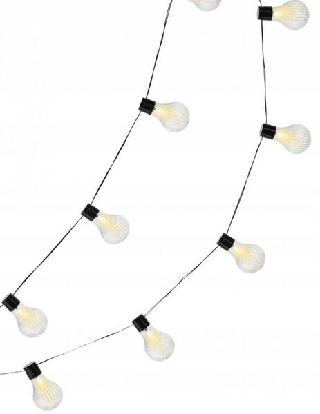 Garden Line Solární LED světelný řetěz Stripes 3,8 m černý/teplá bílá
