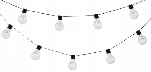 Garden Line Solární LED světelný řetěz Stripes 3,8 m černý/teplá bílá