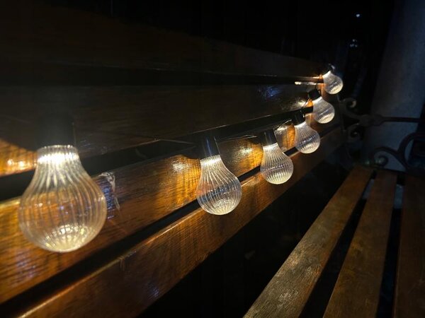 Garden Line Solární LED světelný řetěz Stripes 3,8 m černý/teplá bílá