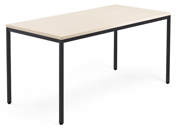 AJ Produkty Psací stůl QBUS, 4 nohy, 1600x800 mm, černý rám, bříza