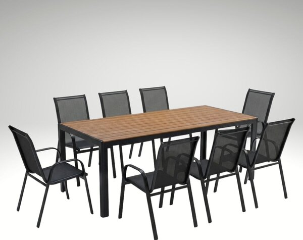 Vikio Venkovní zahradní set 190x90 pro 8 osob přírodní DK305-190P2