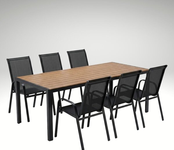 Vikio Venkovní zahradní set 190x90 pro 6 osob přírodní DK303-190P2