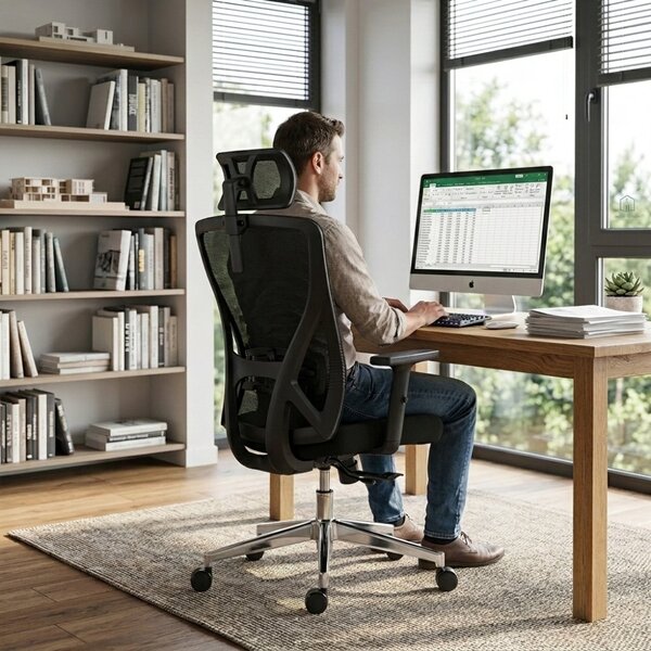 Kancelářská ergonomická židle Neoseat FLEX PRO — černá, nosnost 150 kg
