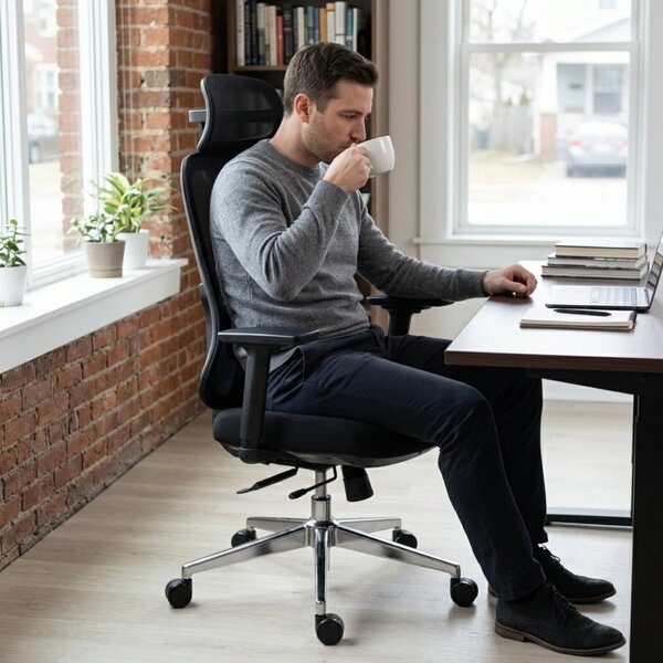 Kancelářská ergonomická židle Neoseat ALLY — černá, nosnost 150 kg