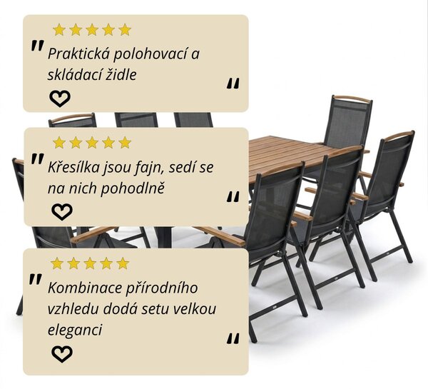 Vikio Zahradní jídelní set 190x90 pro 8 osob přírodní AZS157-8P2