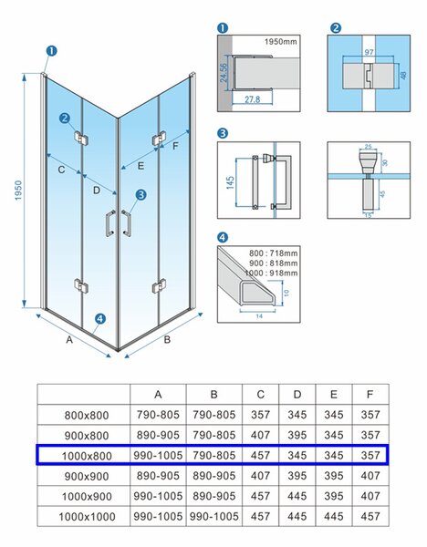 BPS-koupelny Obdélníkový sprchový kout HYD-OK12B 100x80 chrom/transparent + vanička HYD-OSV-SXL03C černá
