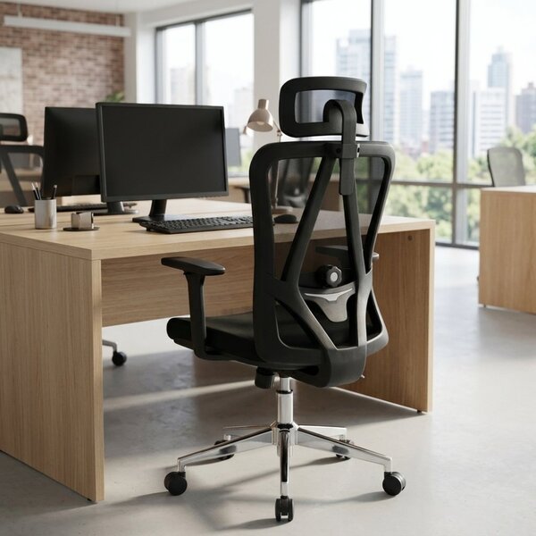 Kancelářská ergonomická židle Neoseat BOROSI — černá, nosnost 150 kg