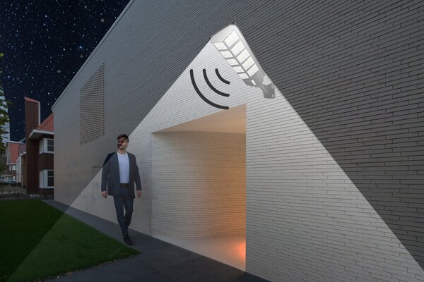 Toolight Toolight, zahradní LED solární lampa se snímačem pohybu a dálkovým ovládáním RSL017, černá, OSW-10247