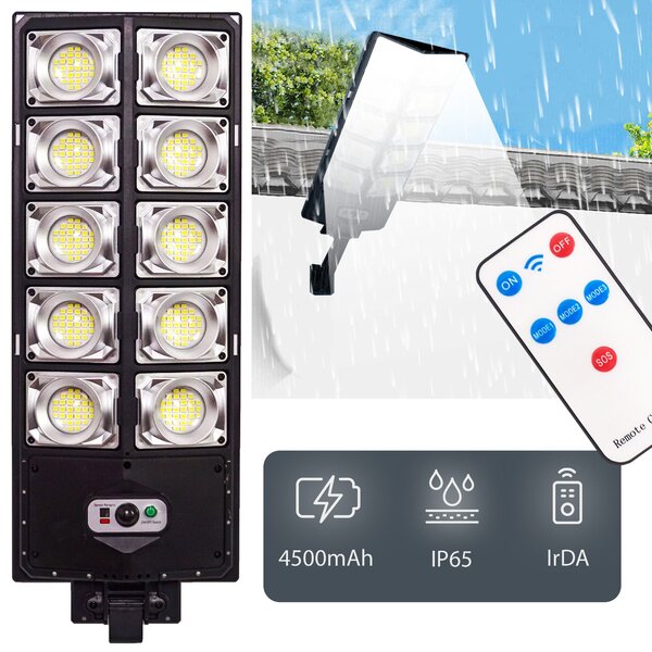 Toolight Toolight, zahradní LED solární lampa se snímačem pohybu a dálkovým ovládáním RSL017, černá, OSW-10247