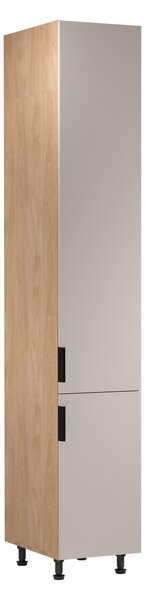 Vysoká kuchyňská skříň SALERNO - šířka 40 cm, dub / béžová