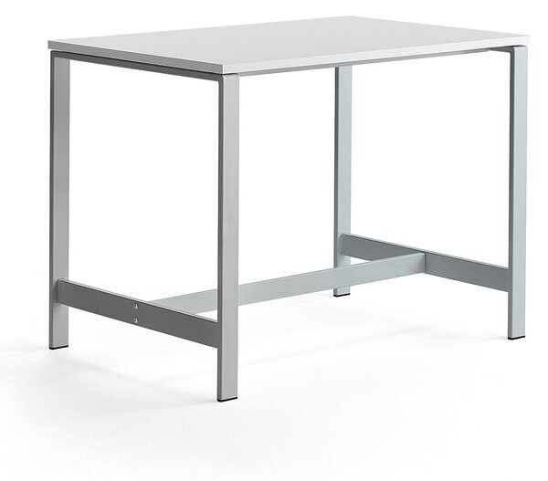 AJ Produkty Stůl VARIOUS, 1200x800 mm, výška 900 mm, stříbrné nohy, bílá