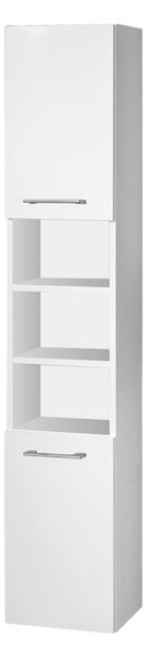 Mereo Mereo, Leny, koupelnová skříňka vysoká, 330x1700x250 mm, závěsná, s policemi, pravé otevírání, bílá lesk, MER-CN815N