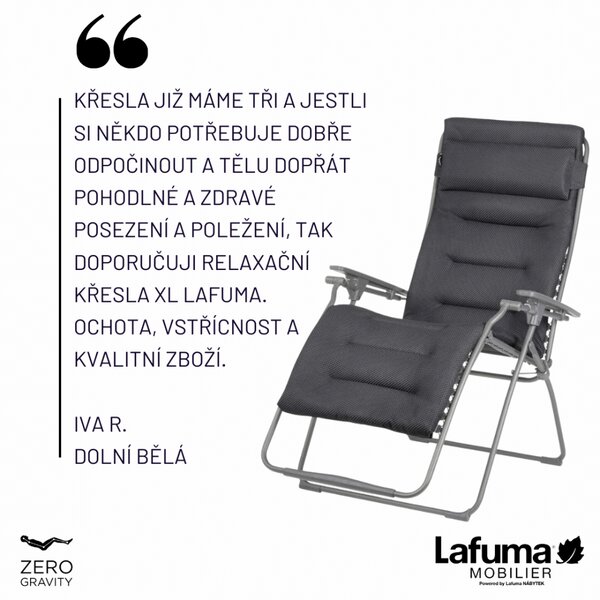 Relaxační křeslo Lafuma FUTURA XL BeComfort šedá Silver