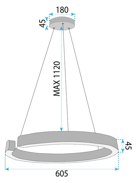 Toolight Závěsné LED osvětlení E46 LHJ053-CP1 C kartáčovaná zlatá