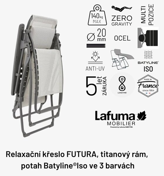 Relaxační křeslo Lafuma FUTURA BatylineISO modrá Ocean II