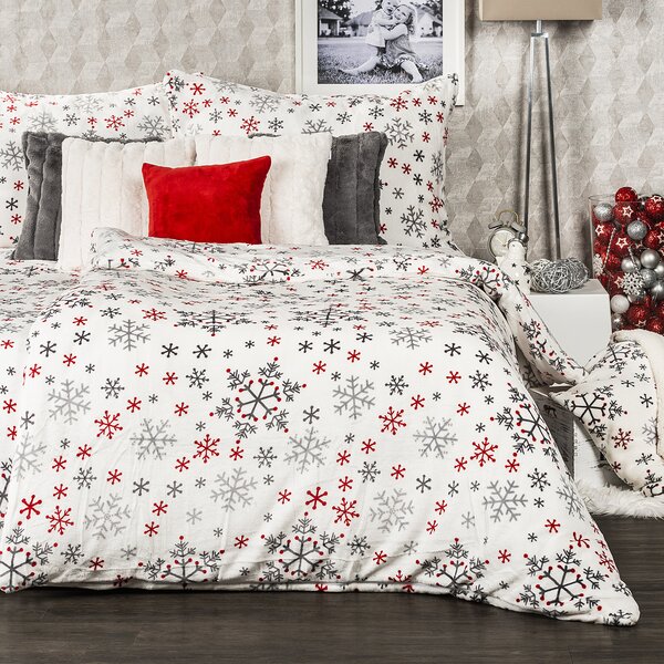 4Home Povlečení mikroflanel Snowflakes, 140 x 220 cm, 70 x 90 cm
