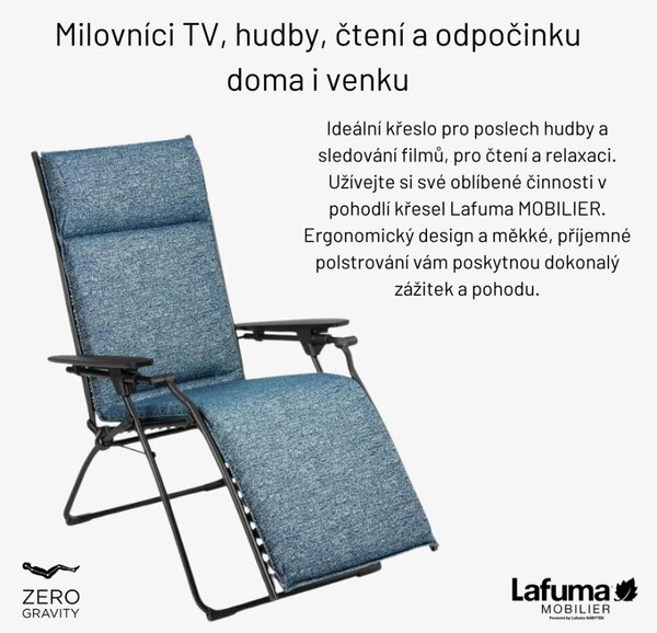 Relaxační křeslo Lafuma BAYANNE Tundra modrá Cobalt
