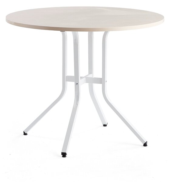 AJ Produkty Stůl VARIOUS, Ø1100 mm, výška 900 mm, bílá, bříza