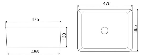 Novoterm Keramické umyvadlo na desku NV-KR-182 mramor
