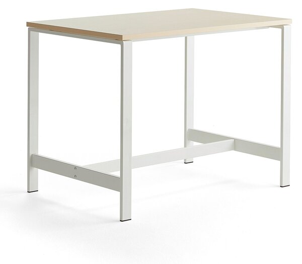 AJ Produkty Stůl VARIOUS, 1200x800 mm, výška 900 mm, bílé nohy, bříza