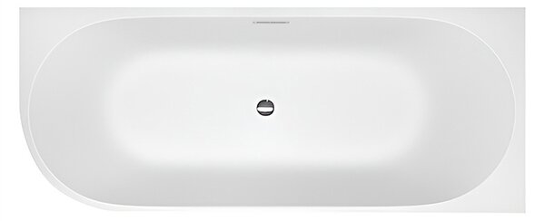 BPS-koupelny Volně stojící rohová akrylátová vana HYD-MER509C2 pravá 160x75 bílá, odtokový komplet chrom