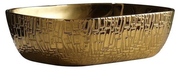 BPS-koupelny Keramické umyvadlo na desku HYD-MO-GL-455 45,5x32,5 cm, zlaté