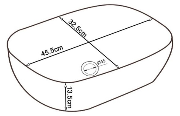 BPS-koupelny Keramické umyvadlo na desku HYD-MO-GL-455 45,5x32,5 cm, zlaté