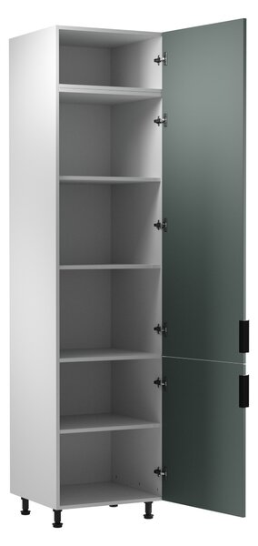 Vysoká kuchyňská skříň SALERNO - šířka 60 cm, bílá / zelená