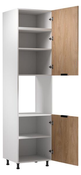 Kuchyňská skříň na vestavnou troubu SALERNO - šířka 60 cm, bílá / dub