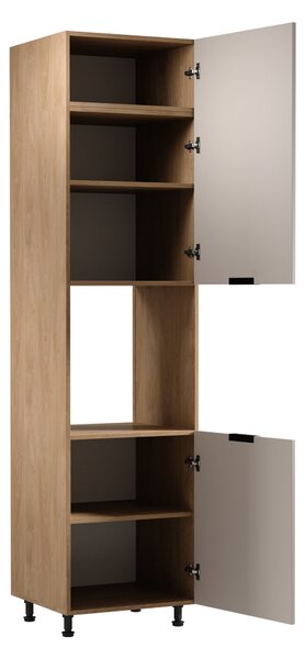 Kuchyňská skříň na vestavnou troubu SALERNO - šířka 60 cm, dub / béžová