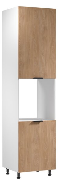 Kuchyňská skříň na vestavnou troubu SALERNO - šířka 60 cm, bílá / dub