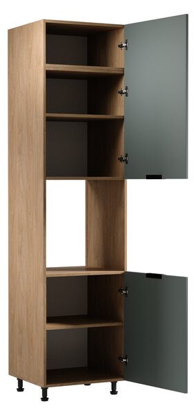 Kuchyňská skříň na vestavnou troubu SALERNO - šířka 60 cm, dub / zelená