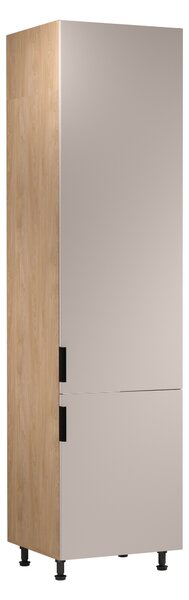 Skříň na vestavnou lednici SALERNO - šířka 60 cm, dub / béžová