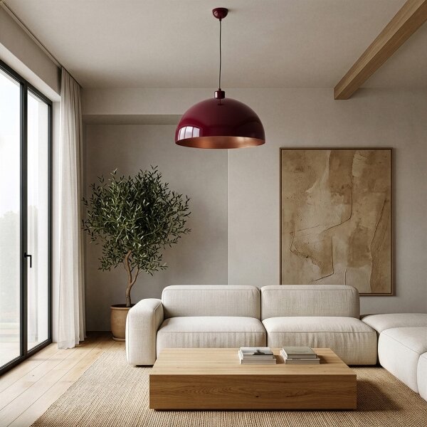 Brilagi - LED Lustr na lanku METALO 1xE27/40W/230V pr. 40 cm burgundy/měděná