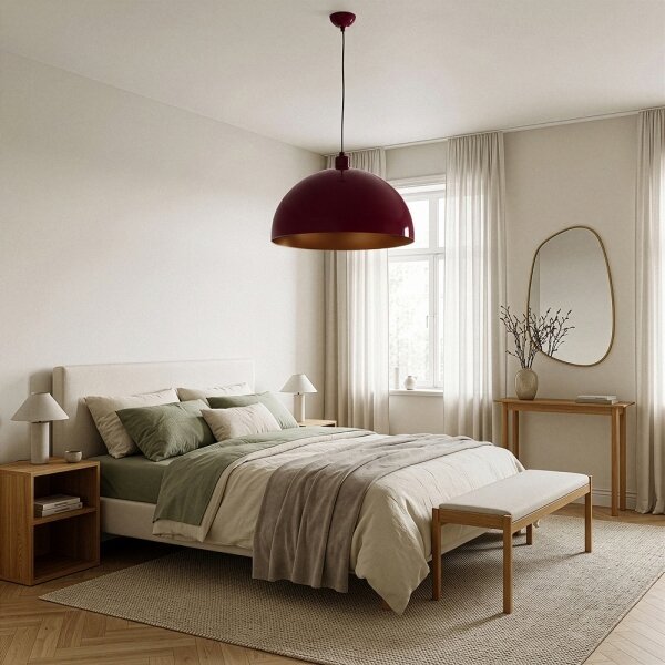 Brilagi - LED Lustr na lanku METALO 1xE27/40W/230V pr. 40 cm burgundy/měděná