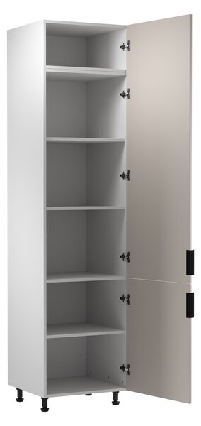 Vysoká kuchyňská skříň SALERNO - šířka 60 cm, bílá / béžová