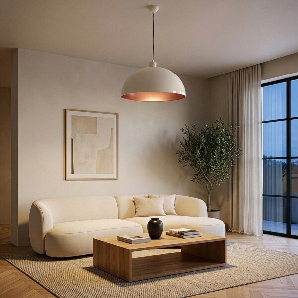 Brilagi - LED Lustr na lanku METALO 1xE27/40W/230V pr. 40 cm béžová/měděná