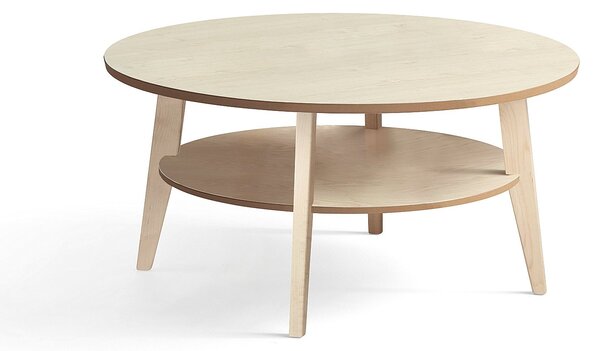 AJ Produkty Konferenční stolek HOLLY, Ø 1000 mm, bříza