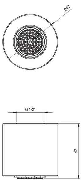 Deante Fixed shower head, 1-function