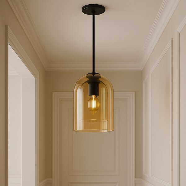 Toolight Amber, závěsné svítidlo 1xE27 APP1704-1PC, hnědá-černá, OSW-04335