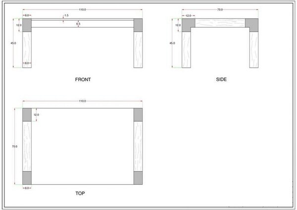 HOLAND Konferenční stolek 110x70x45, lakovaný, mango