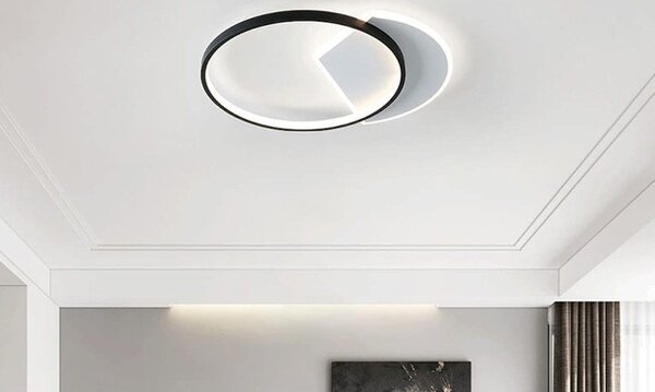 Toolight Toolight, stropní svítidlo 50cm, 30W, 3000K, LHJ076-C, černá-bílá, OSW-50037