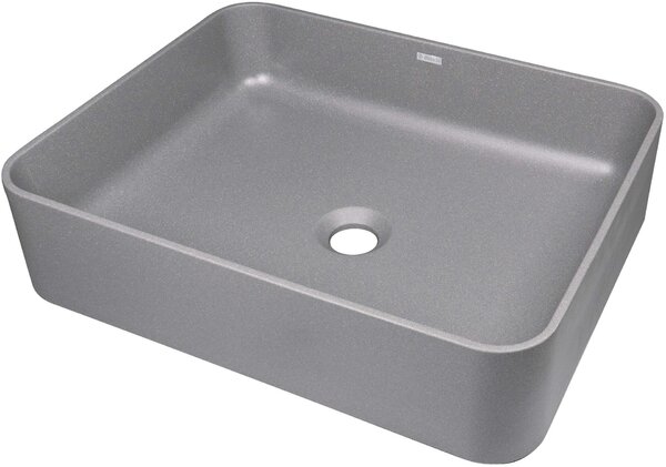 Deante Temisto, granitové umývadlo na dosku 500x400x120mm, šedá metalíza, DEA-CQT_SU5S