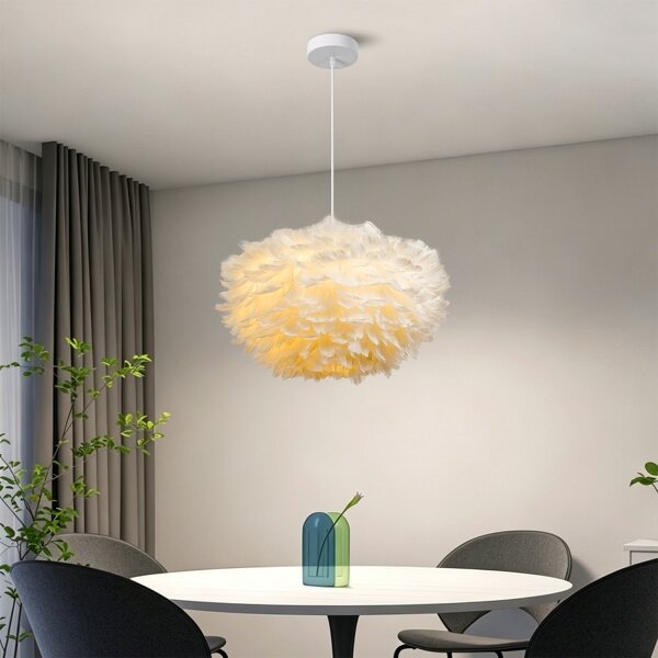Brilagi - Lustr na lanku FEATHER 3xE27/40W/230V pr. 50 cm bílá